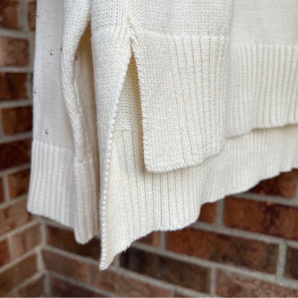 DKNY * Studded 100% Cotton Turtleneck Jumper Sweater EUC Size XL - Picture 6 of 14